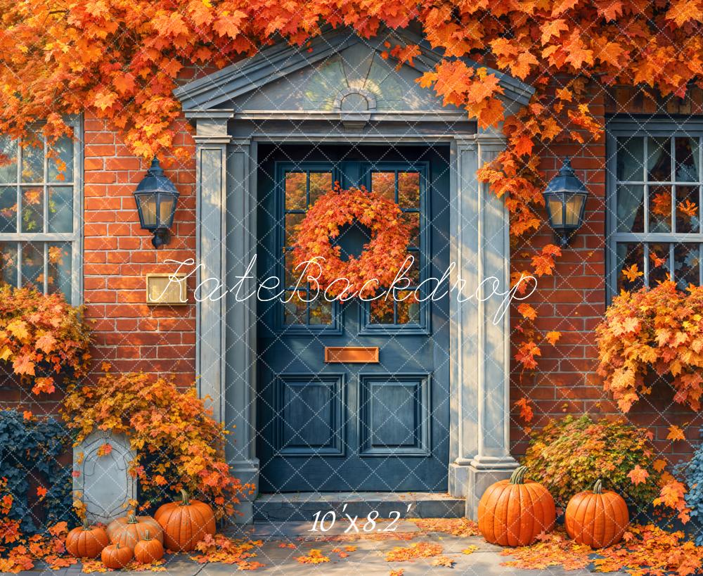 Kate Autumn Door Pumpkins Backdrop Designed by Emetselch