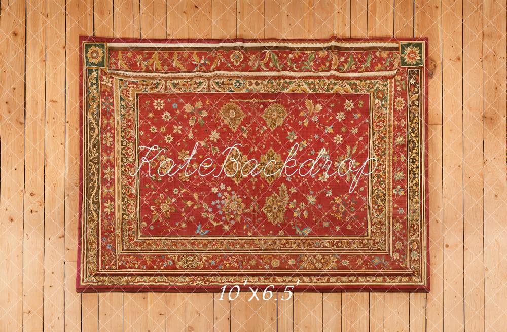 Kate Red Fabric Texture Wooden Planks Backdrop Designed by Emetselch - Kate Backdrop AU