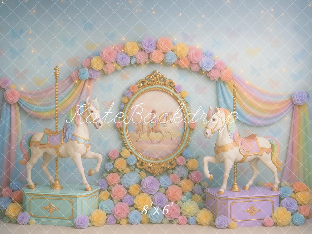 Kate Carousel Horses Backdrop Designed by Ashley Paul