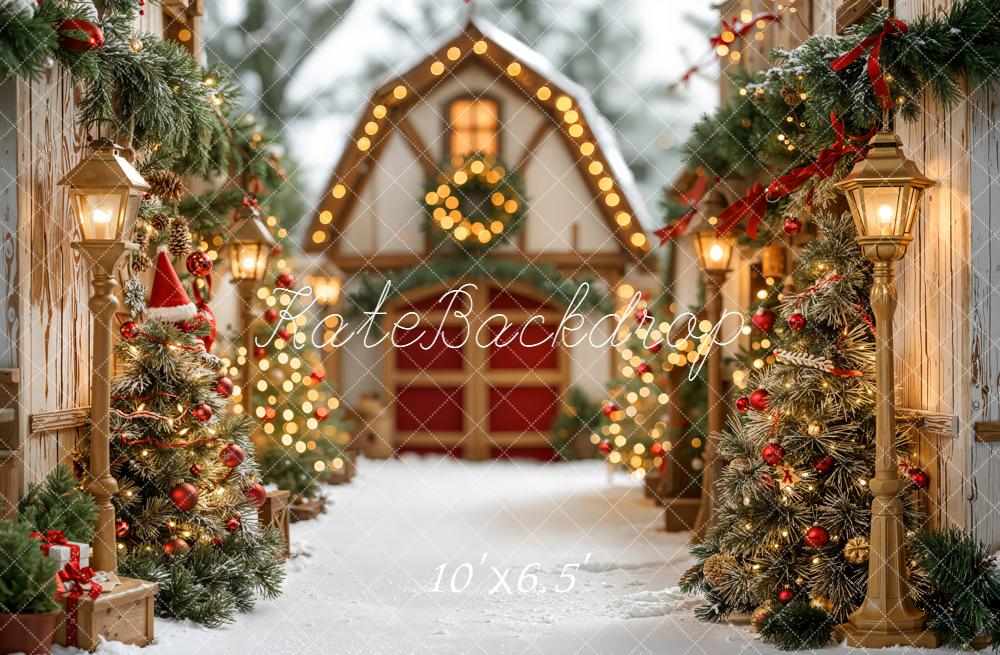 Kate Village Christmas Trees Backdrop Designed by Emetselch - Kate Backdrop AU