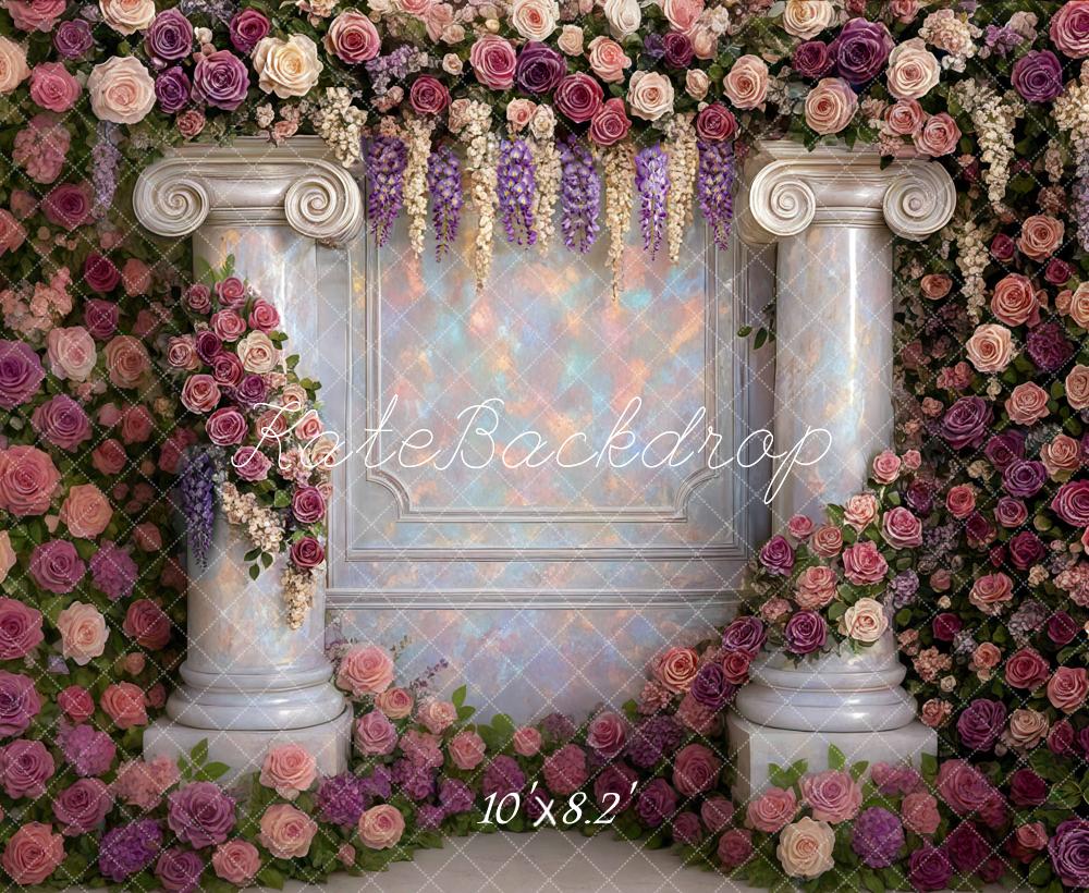 Kate Spring Flower Columns Wall Backdrop Designed by Mini MakeBelieve