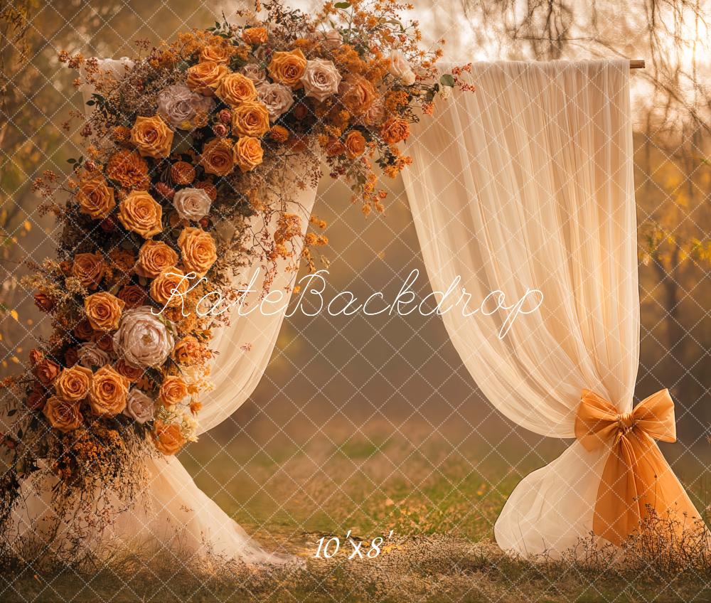 Kate Autumn Wedding Flower Fleece Backdrop Designed by Emetselch - Kate Backdrop AU