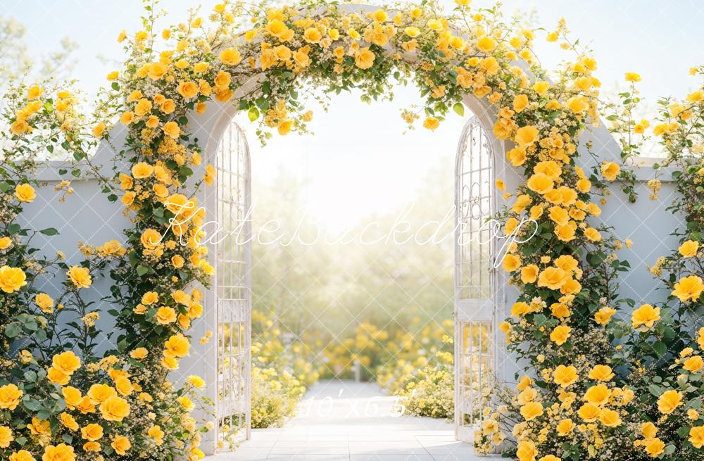 Kate Flower Arch Yellow Spring Gate Backdrop Designed by Emetselch - Kate Backdrop AU