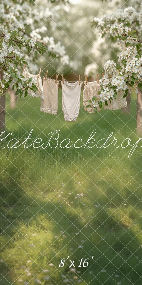 Kate Sweep Blossom Trees Clothesline Meadow Backdrop Designed by Chain
