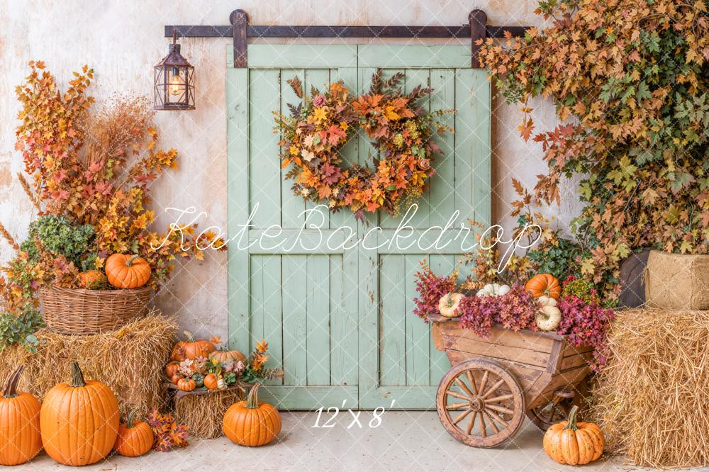 Kate Fall Pumpkins Door Cart Backdrop Designed by Emetselch