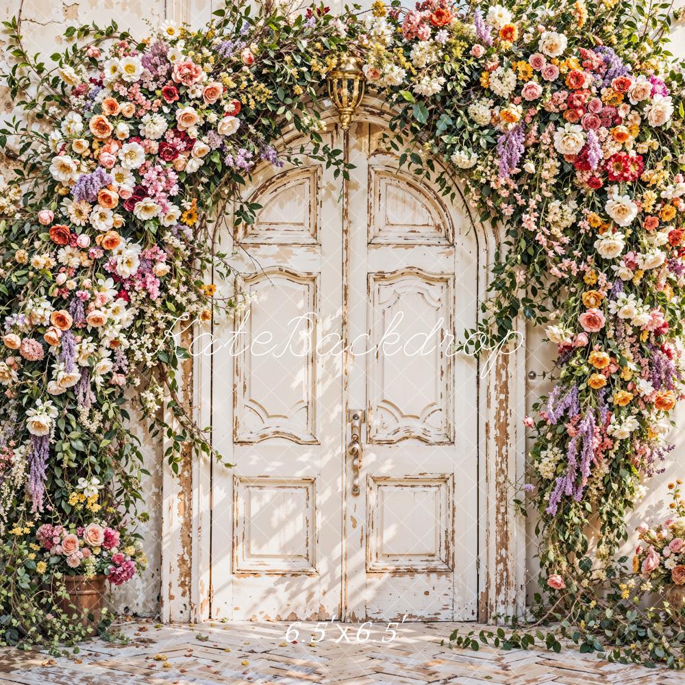 Kate Flower Arch Rustic Door Peeling Paint Backdrop Designed by Emetselch