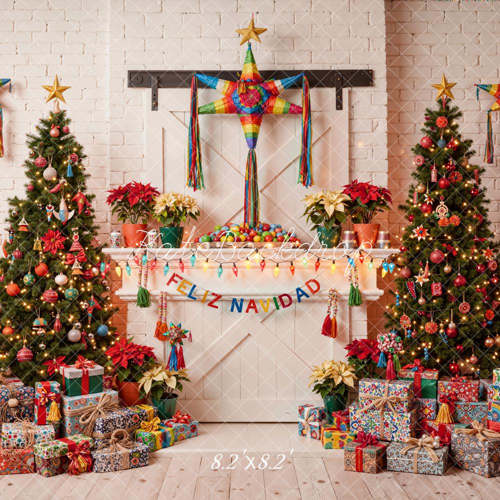 Kate Christmas Piñata Trees Presents Backdrop Designed by Emetselch