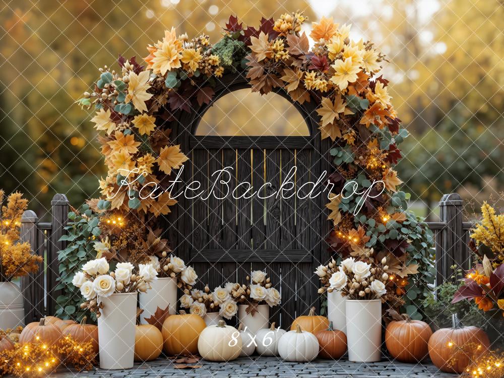 Kate Autumn Arch Pumpkins Backdrop Designed by Mini MakeBelieve