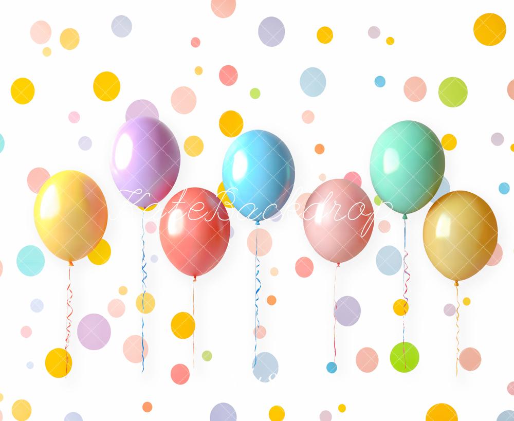 Kate Balloons Colourful Polka Dots Fleece Backdrop Designed by Emetselch