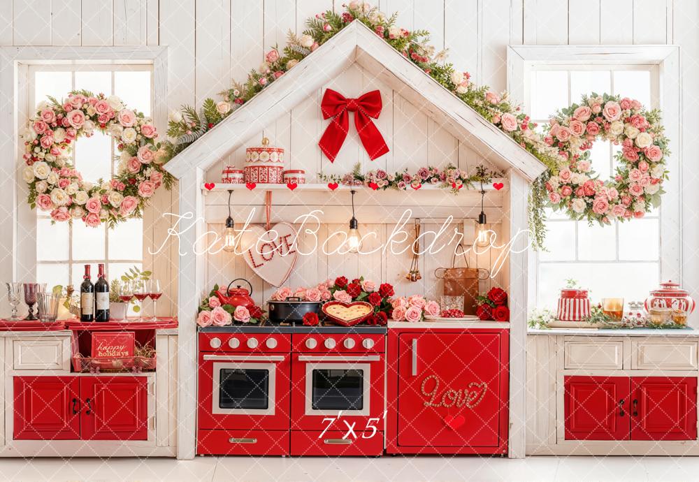 Kate Valentine Kitchen Floral Wreath Backdrop Designed by Emetselch