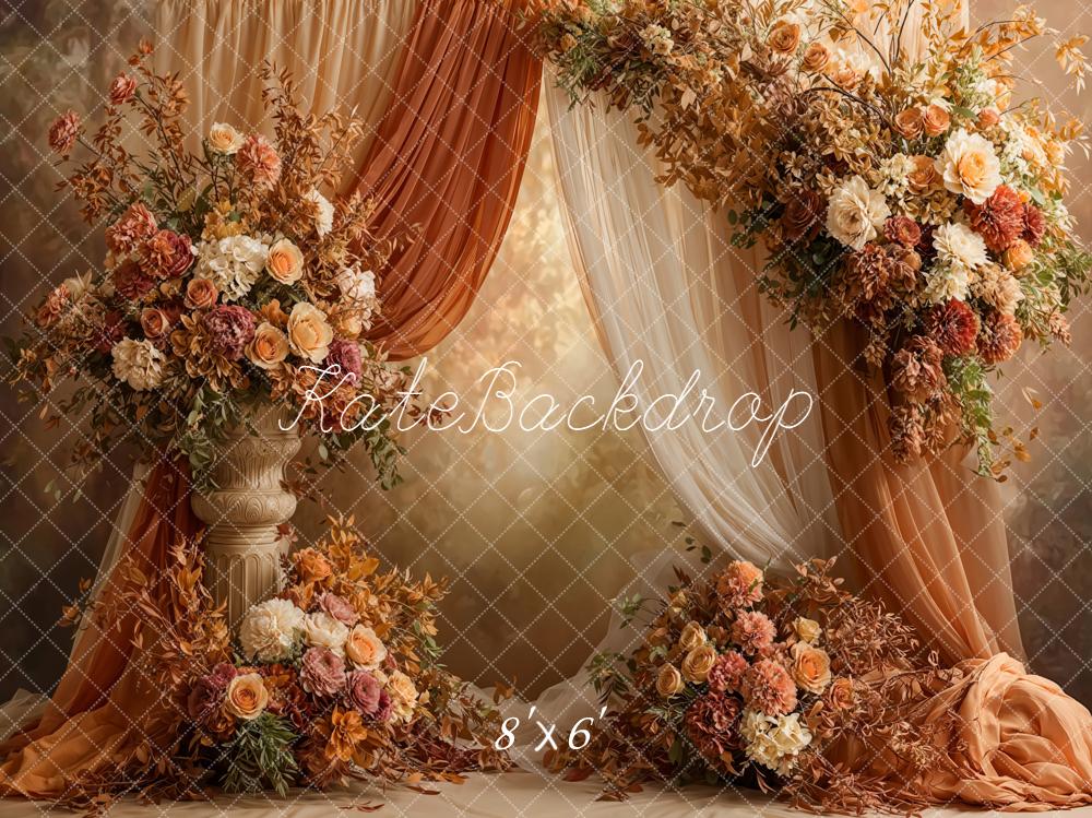 Kate Flower Arch Autumn Drapes Floral Backdrop Designed by Emetselch
