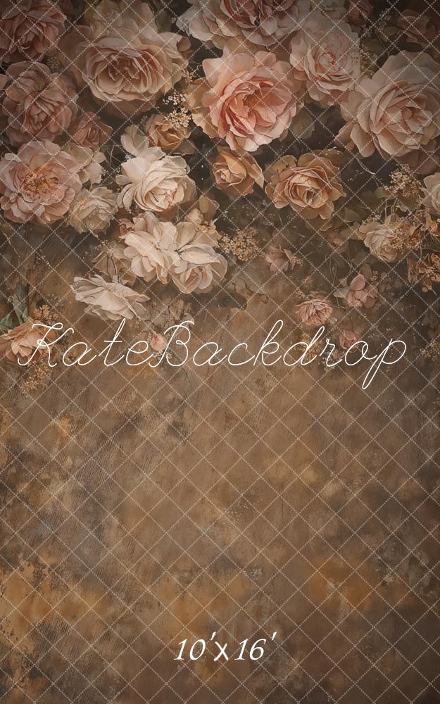 Kate Sweep Vintage Roses Abstract Brown Backdrop Designed by GQ - Kate Backdrop AU
