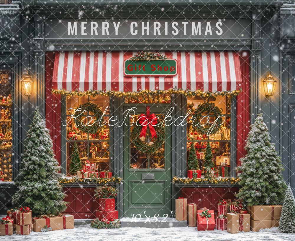 Kate Christmas Gift Shop Fleece Backdrop Designed by Emetselch