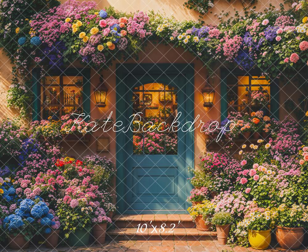 Kate Flower Colourful Cottage Door Backdrop Designed by Emetselch