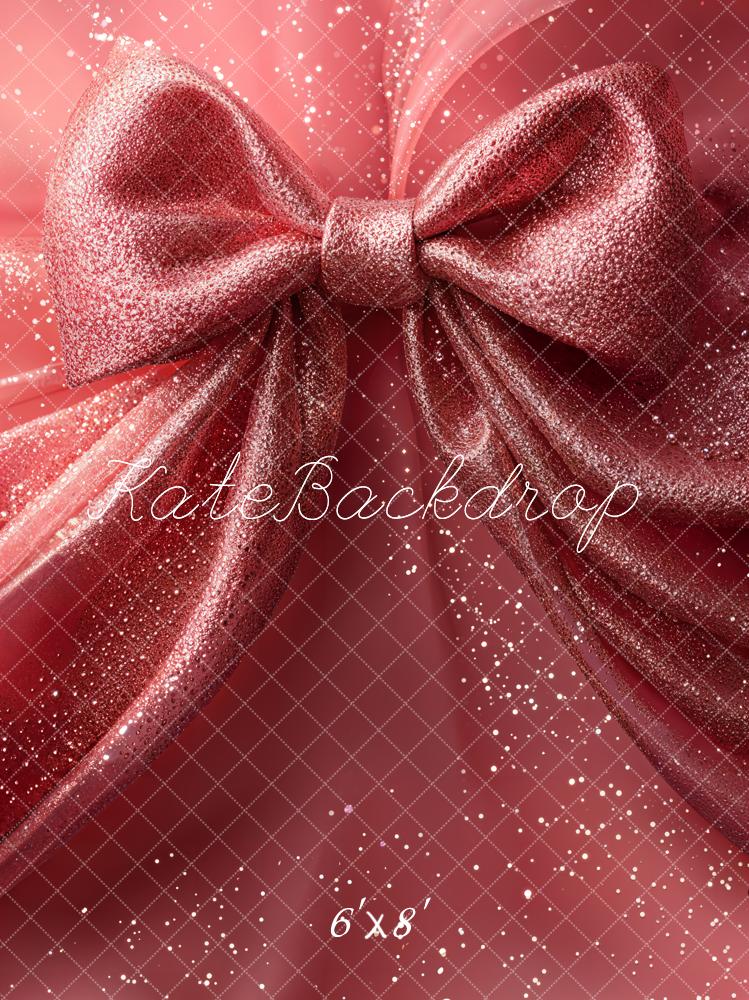 Kate Pink Glitter Bow Backdrop Designed by Emetselch