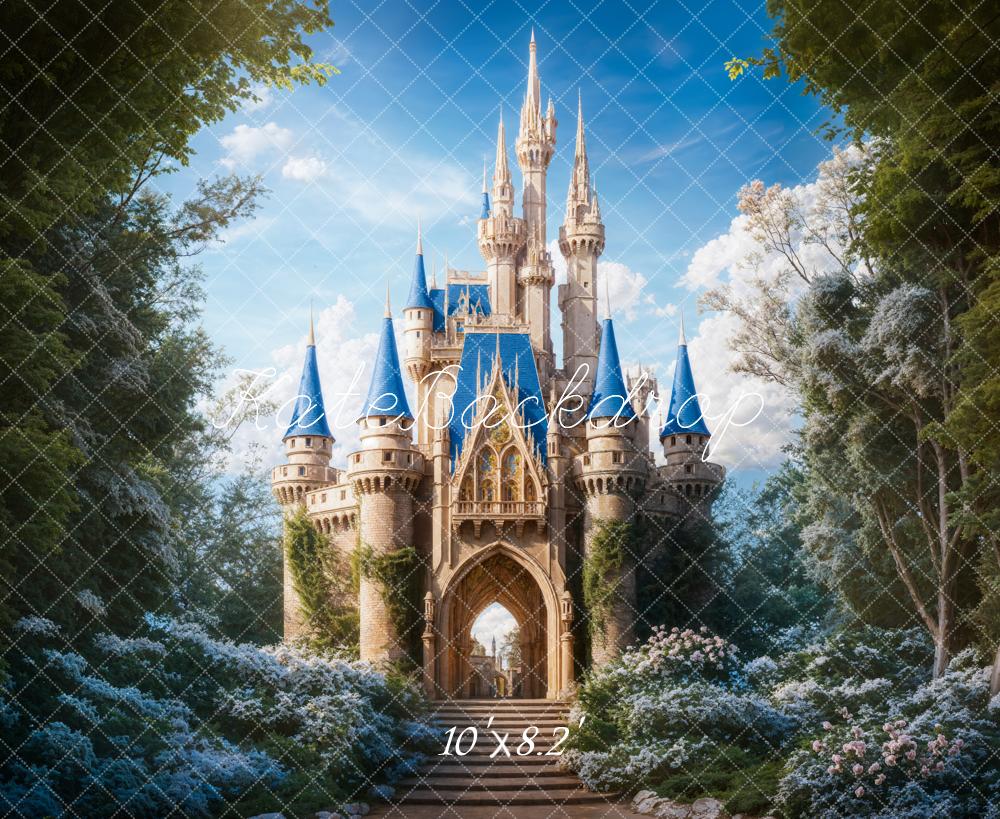 Kate Castle Path Blue Sky Backdrop Designed by Chain - Kate Backdrop AU