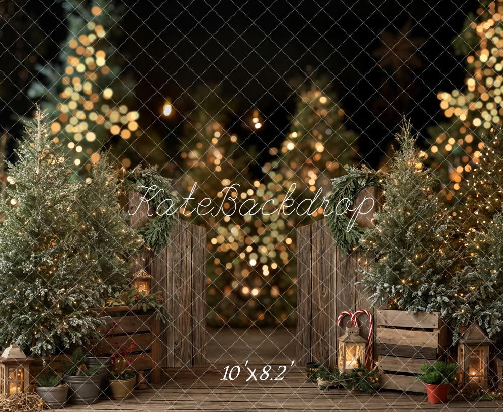Kate Christmas Trees Bokeh Backdrop Designed by Emetselch - Kate Backdrop AU