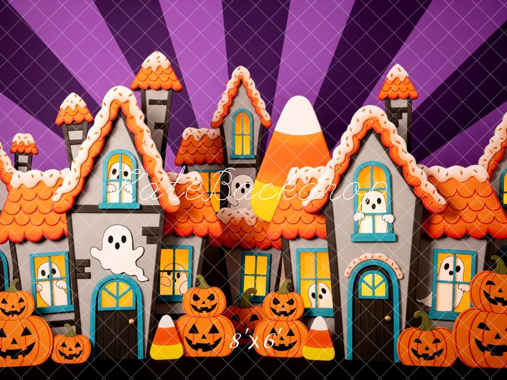 Kate Halloween Haunted Houses Backdrop Designed by Patty Roberts