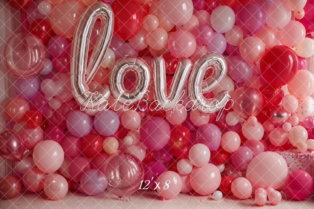 Kate Love Balloon Wall Pink Backdrop Designed by Emetselch - Kate Backdrop AU