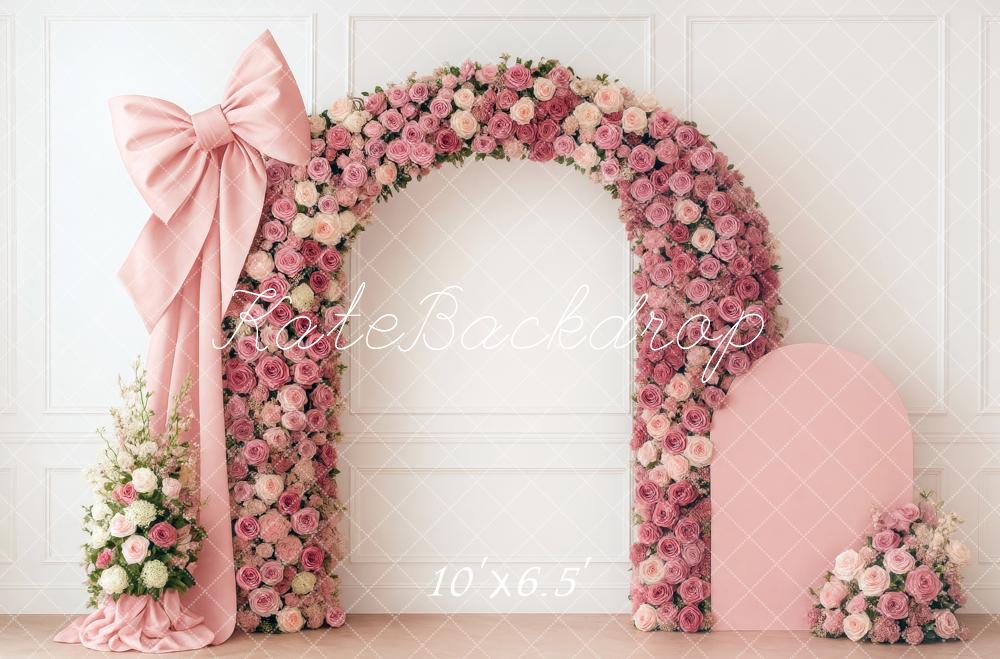 Kate Flower Arch Pink Roses Backdrop Designed by Mini MakeBelieve - Kate Backdrop AU