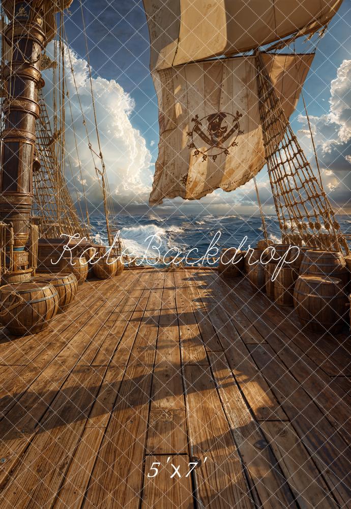 Kate Pirate Ship Wooden Deck Ocean Backdrop Designed by Chain