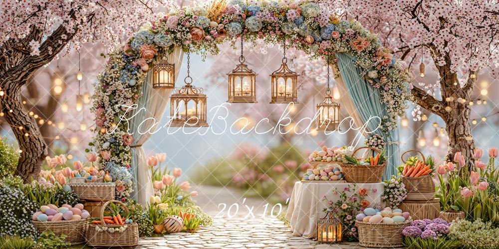 Kate Easter Bunny Flower Arch Lanterns Backdrop Designed by Emetselch
