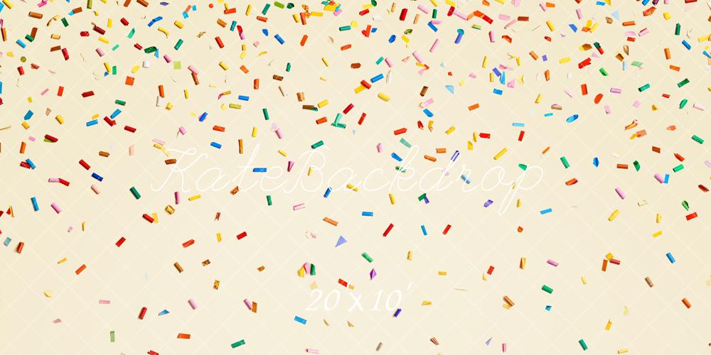 Kate Colourful Confetti Cream Backdrop Designed by Chain