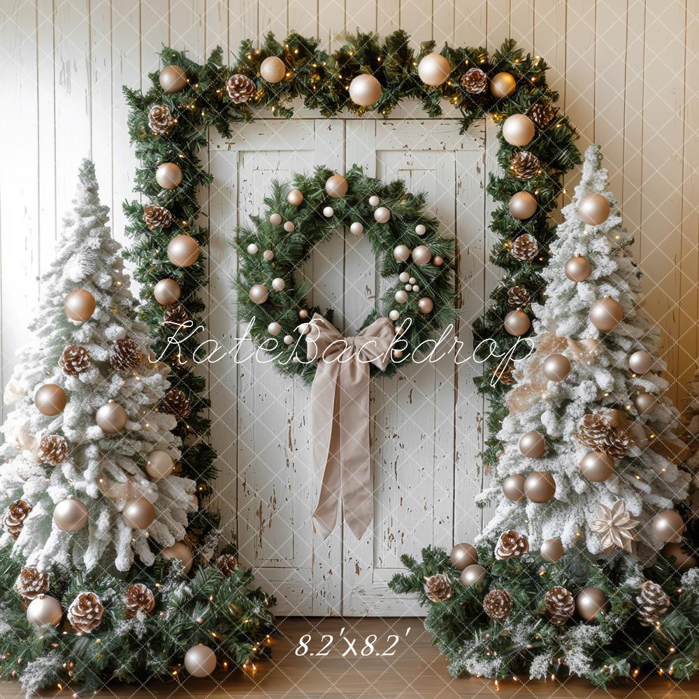 Kate Christmas Trees Wreath Door Backdrop Designed by Mini MakeBelieve - Kate Backdrop AU