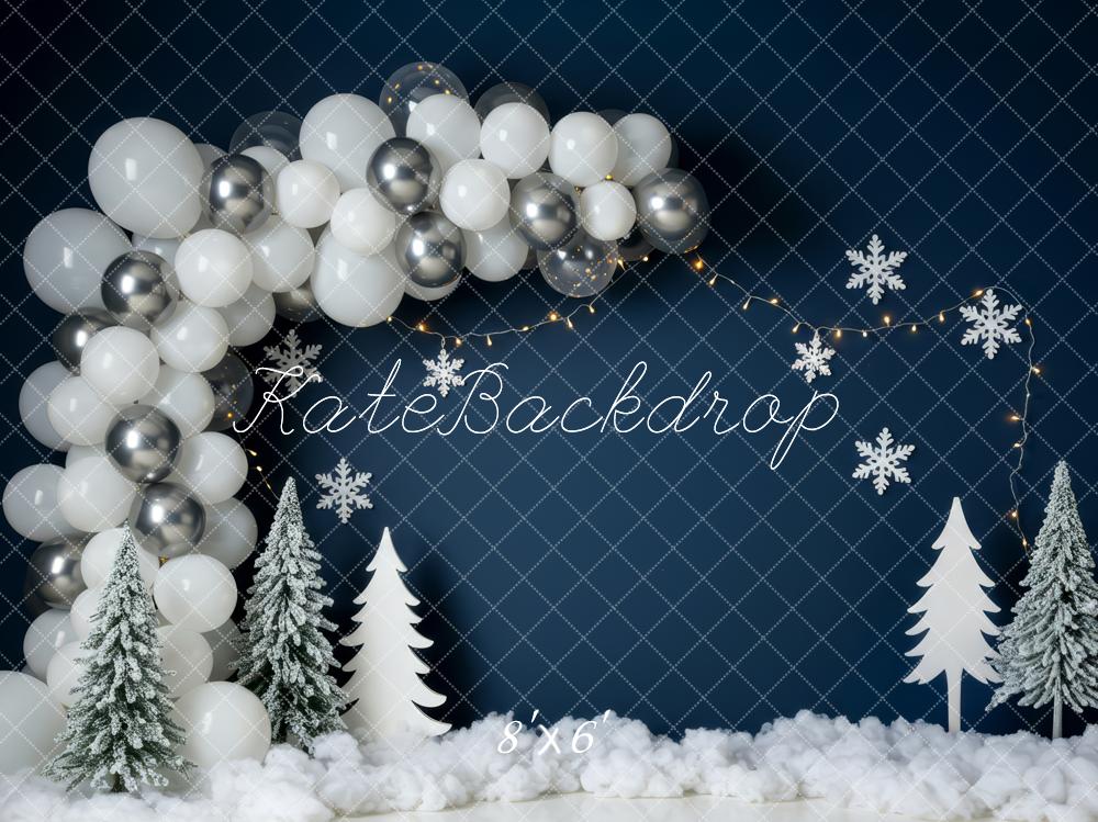 Kate Winter Snowflake Balloon Brithday Backdrop Designed by Patty Roberts
