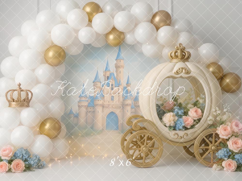Kate Castle Carriage Balloons Backdrop Designed by Ashley Paul