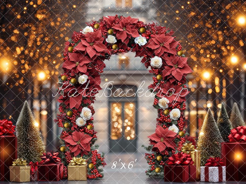 Kate Christmas Flower Arch Presents Backdrop Designed by Mini MakeBelieve - Kate Backdrop AU