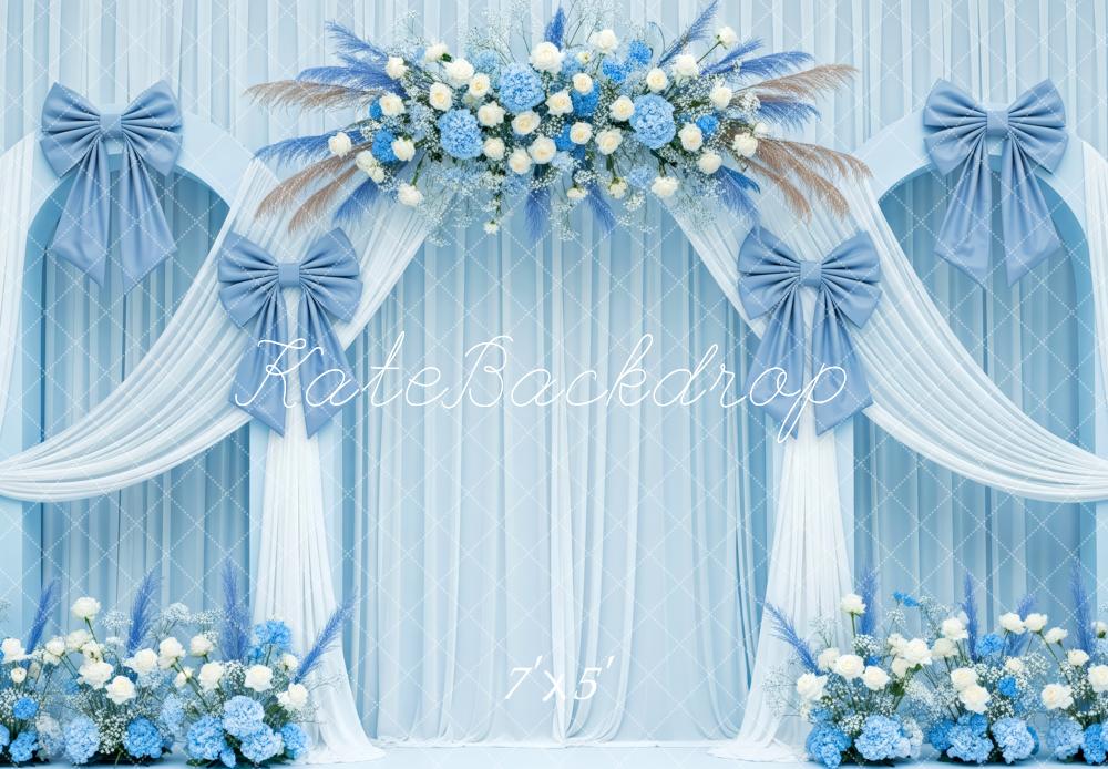 Kate Blue Wedding Bow Backdrop Designed by Patty Roberts