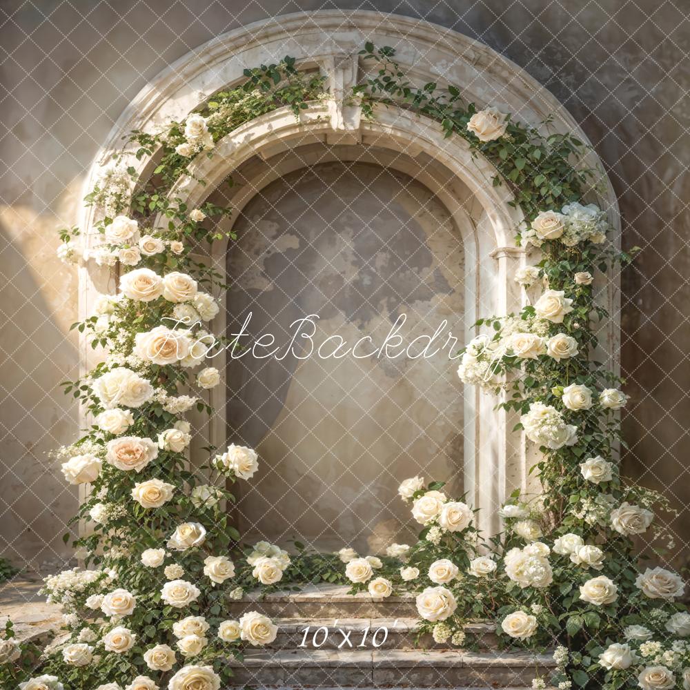 Kate Flower Arch Vintage Stone Backdrop Designed by Emetselch