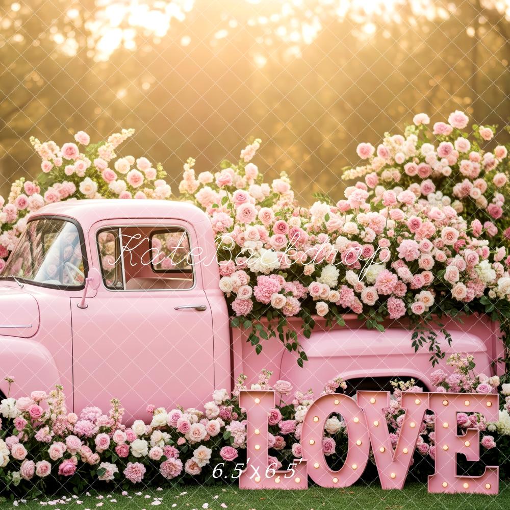 Kate Truck Pink Roses Love Letters Backdrop Designed by Patty Roberts