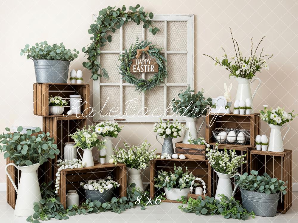 Kate Easter Greenery Wooden Crates Backdrop Designed by Patty Roberts