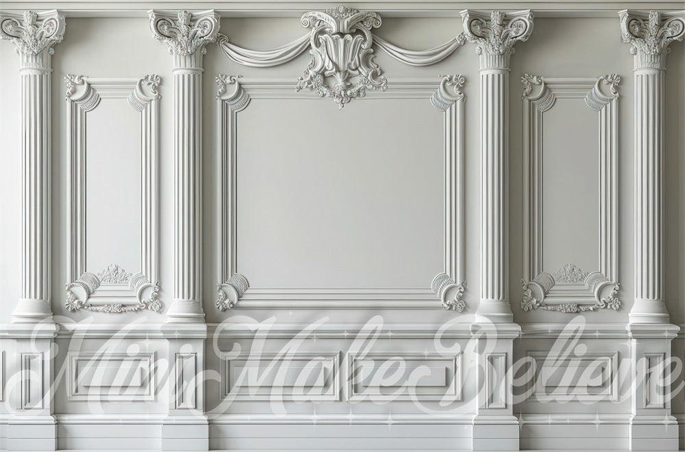 Kate Vintage Wall White Columns Ornate Backdrop Designed by Mini MakeBelieve