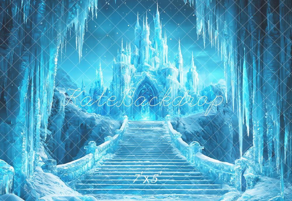 Kate Ice Castle Staircase Blue Backdrop Designed by Emetselch