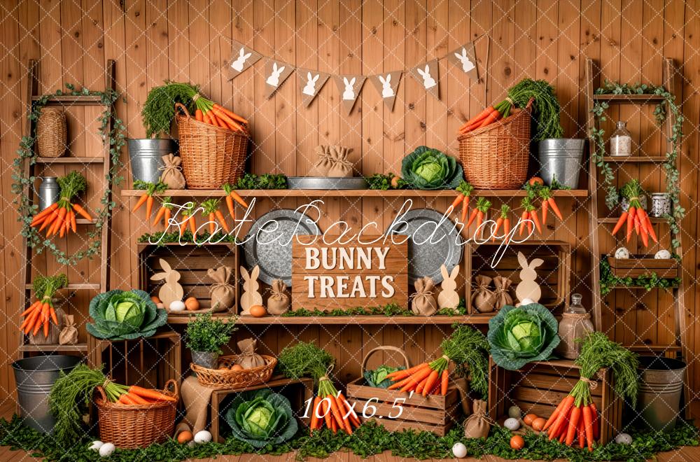 Kate Easter Bunny Treats Carrots Wooden Backdrop Designed by Patty Roberts