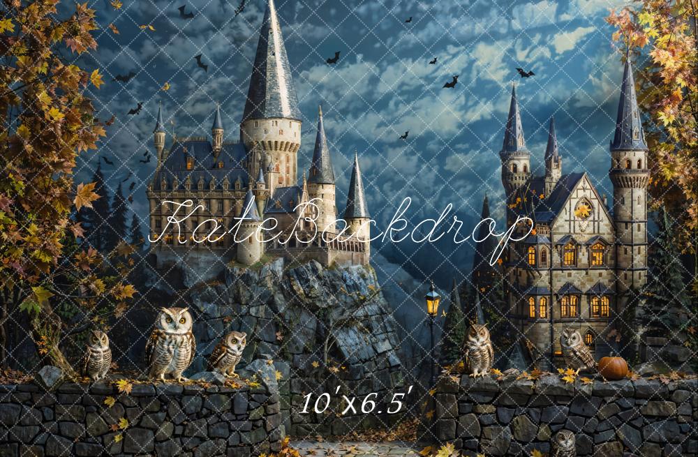 Kate Castle Owls Bats Autumn Backdrop Designed by Chain