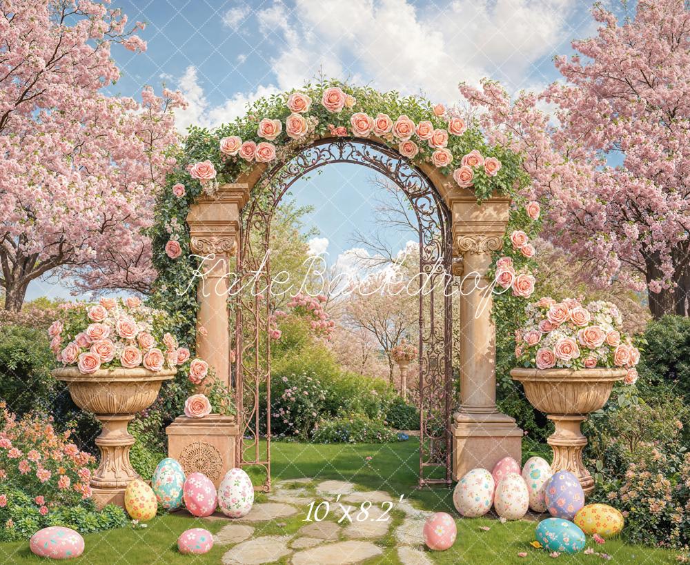 Kate Easter Flower Arch Eggs Garden Backdrop Designed by Emetselch