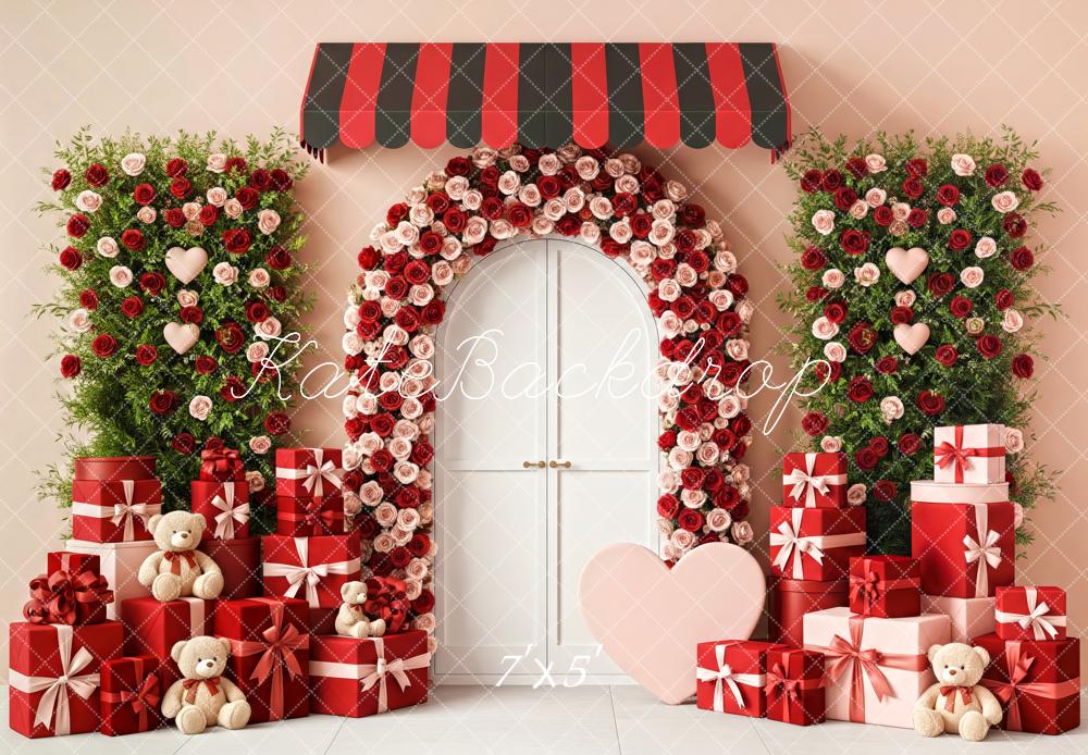 Kate Flower Arch Red Roses Gift Backdrop Designed by Patty Roberts