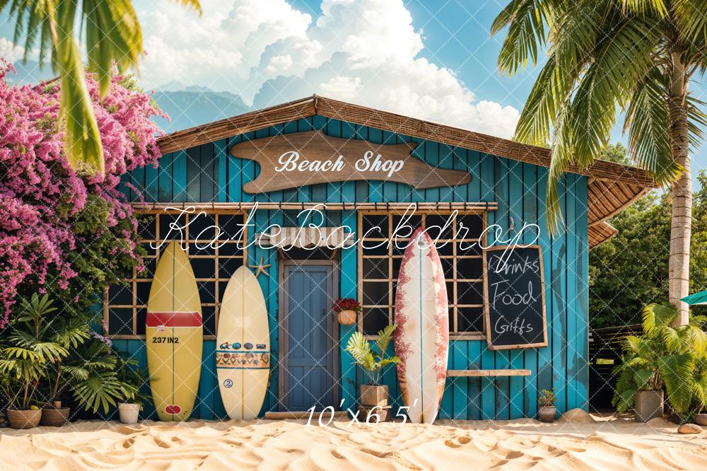 Kate Summer Beach Shop Surfboards Sand Backdrop Designed by Emetselch