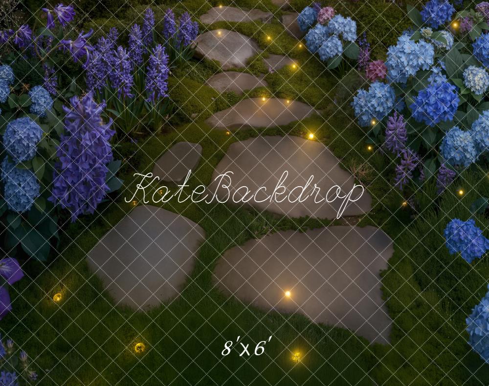 Kate Garden Stone Flowers path Fleece Backdrop Designed by Kate Image