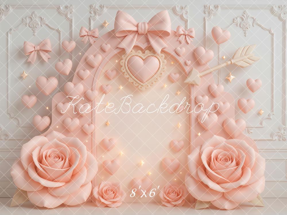 Kate Heart Roses Bow Backdrop Designed by Mini MakeBelieve