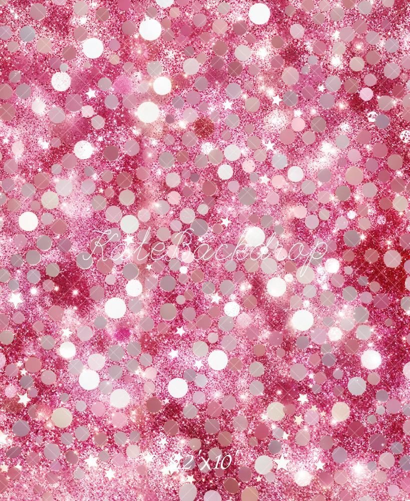 Kate Pink Glitter Bokeh Fleece Backdrop Designed by Emetselch