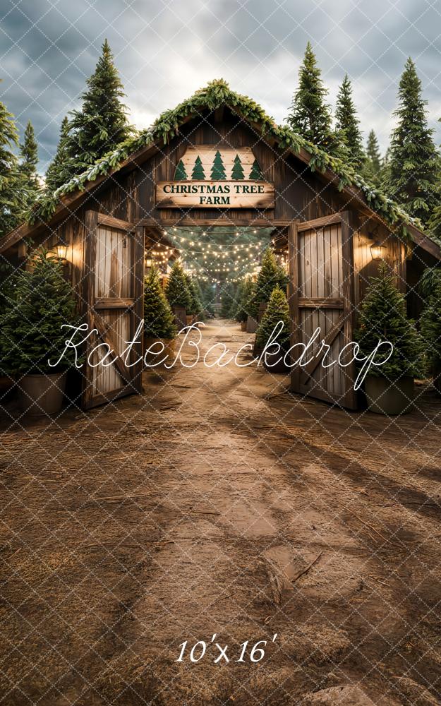 Kate Sweep Christmas Farm Trees Backdrop Designed by Chain