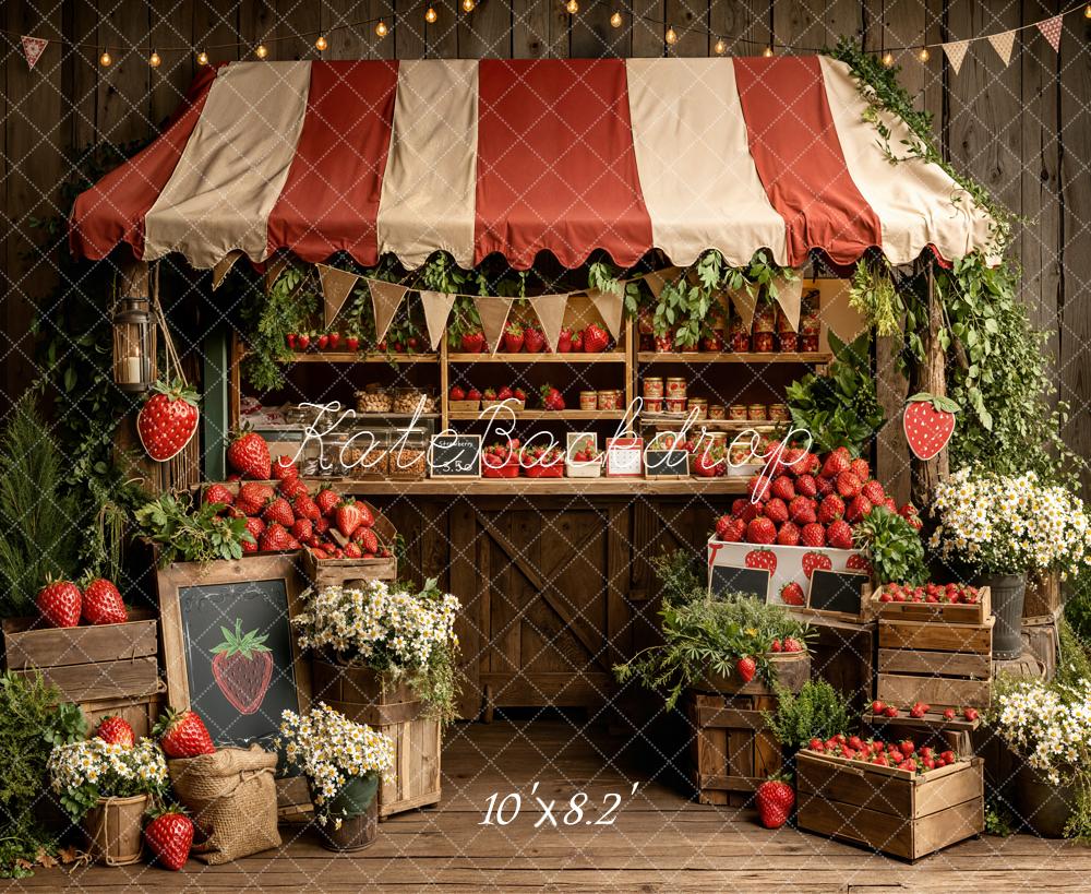 Kate Strawberry Market Crates Backdrop Designed by Emetselch