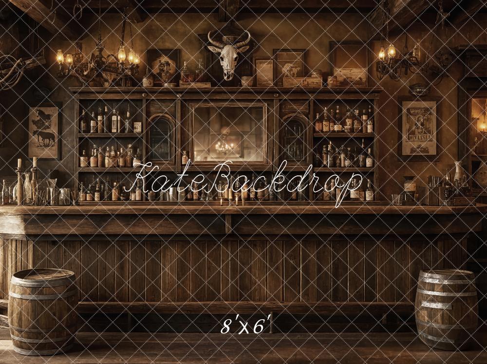 Kate Western Saloon Bar Interior Vintage Fleece Backdrop Designed by Emetselch