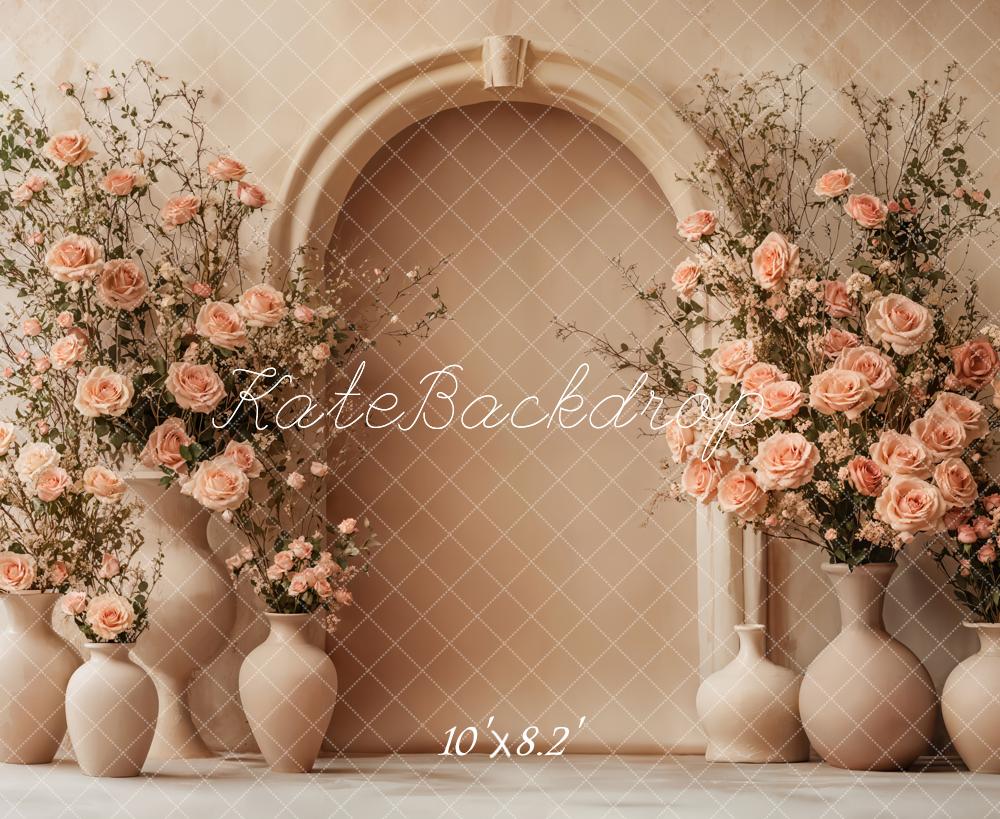Kate Arch Ceramic Vases Roses Backdrop Designed by Emetselch - Kate Backdrop AU