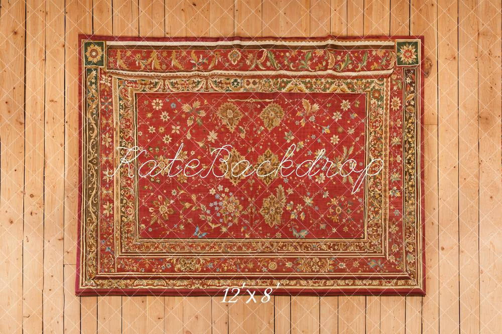 Kate Vintage Fabric Texture Wooden Floor Fleece Backdrop Designed by Emetselch - Kate Backdrop AU